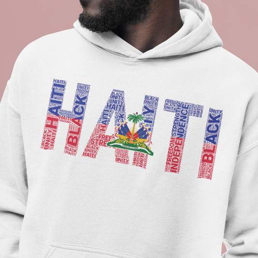 HAITI NATIONAL FLAG INSPIRED WORD CLUSTER Unisex Hoodie