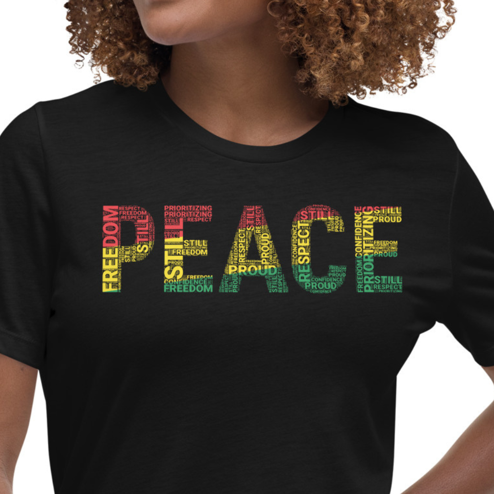 PEACE Word Cluster Women's Relaxed T-Shirt – Lex Pyerse Clothing