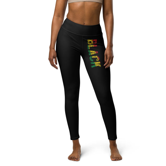 BLACK Word Cluster Yoga Leggings