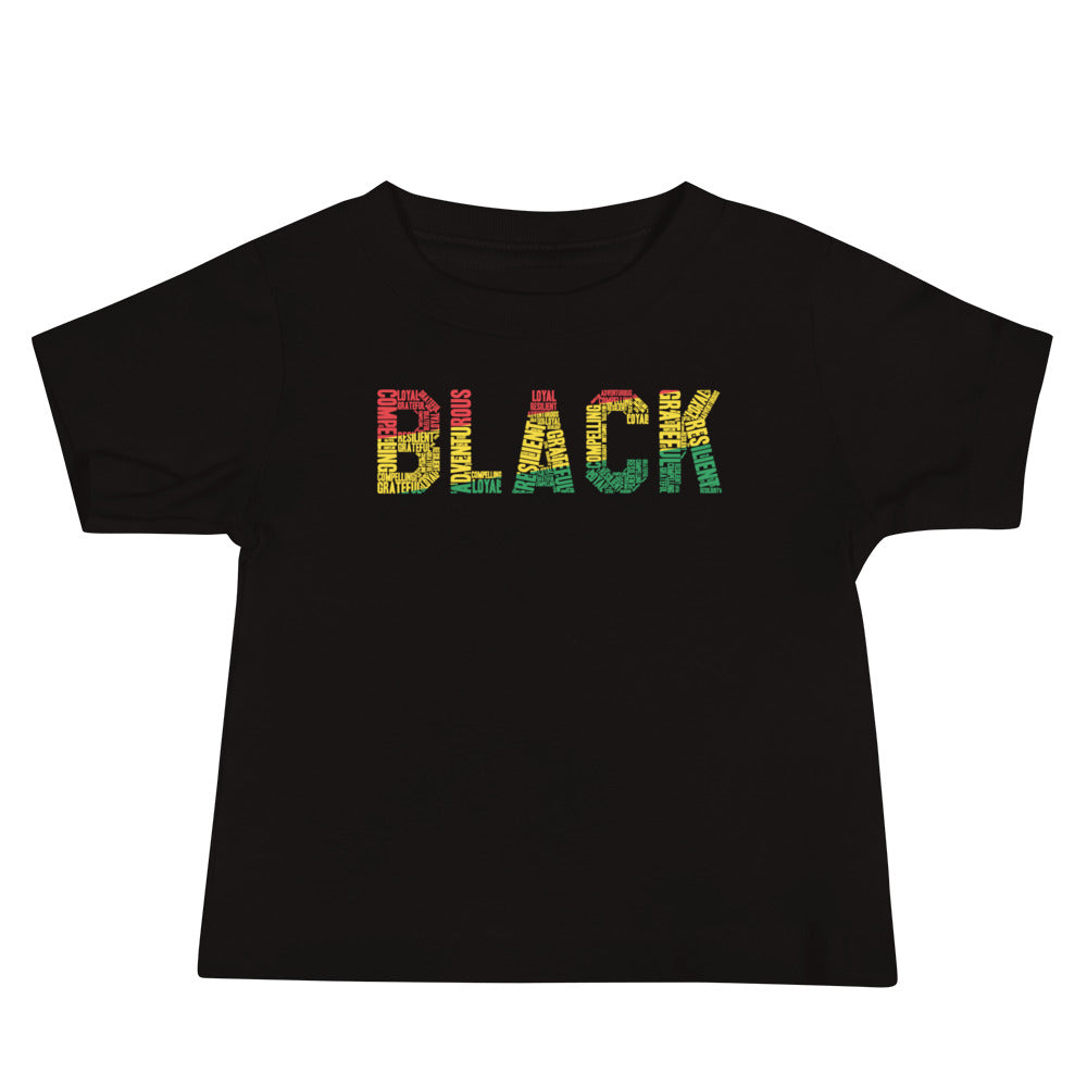 "BLACK" Word Cluster Baby Jersey Short Sleeve T-Shirt