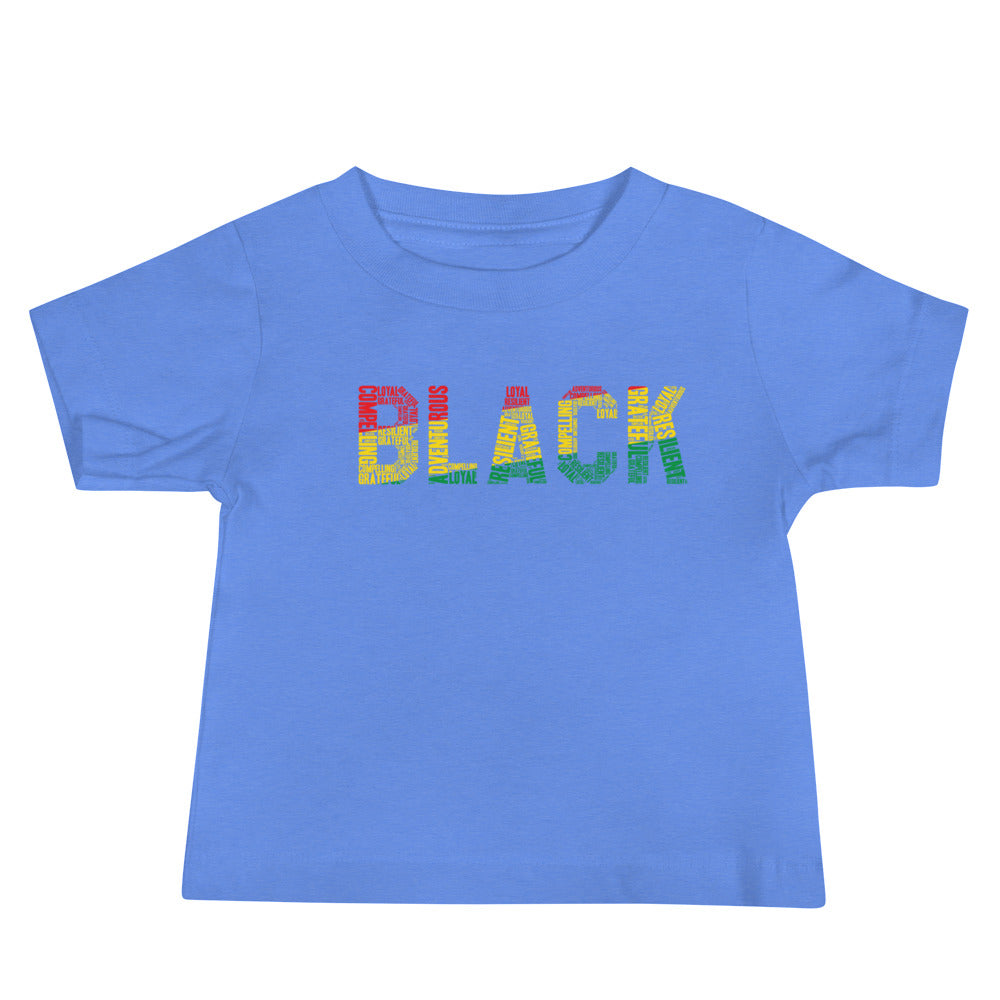 "BLACK" Word Cluster Baby Jersey Short Sleeve T-Shirt