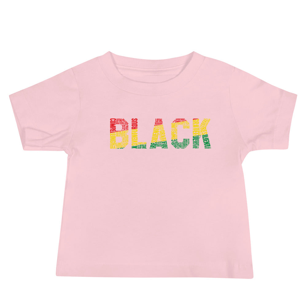 "BLACK" Word Cluster Baby Jersey Short Sleeve T-Shirt