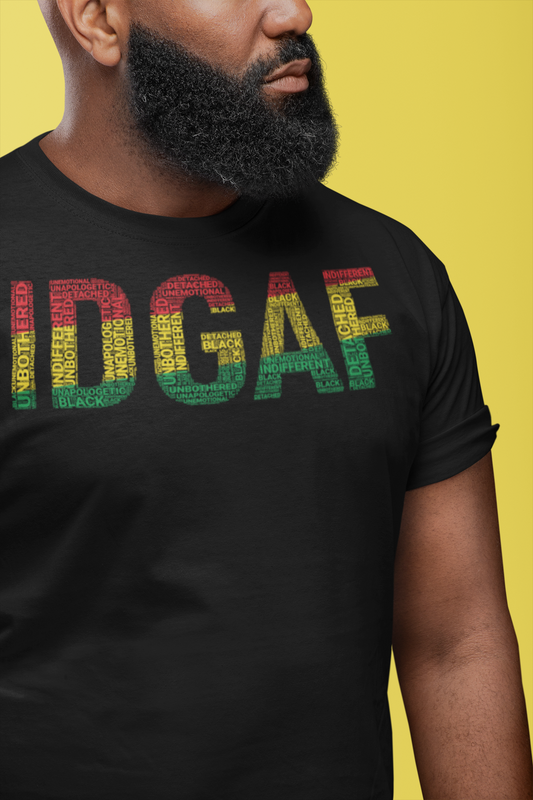 "IDGAF" Pan-African Colored Short-Sleeve Unisex T-Shirt