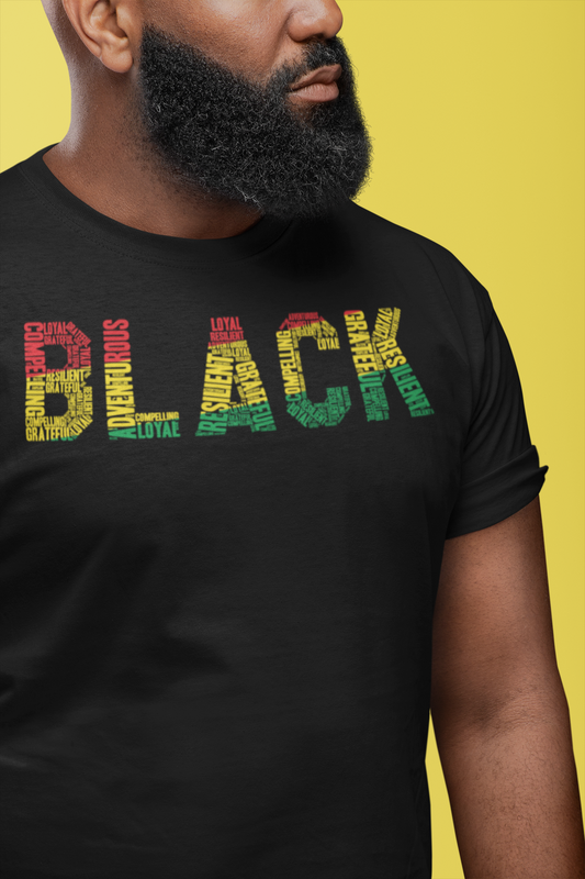 "BLACK" Word Cluster Pan-African Unisex Short Sleeve T-Shirt