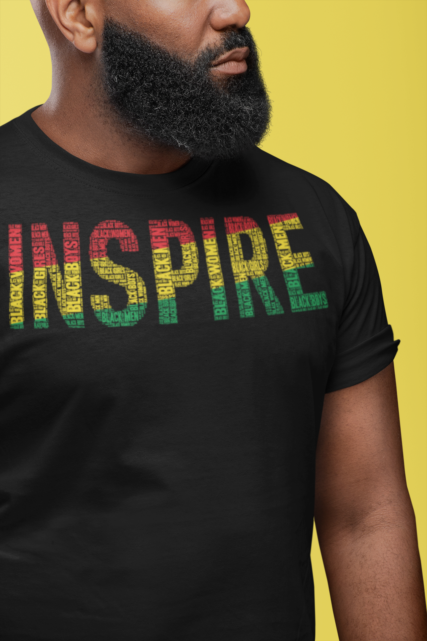 "INSPIRE" Pan-African Color Word Cluster Short-Sleeve Unisex T-Shirt