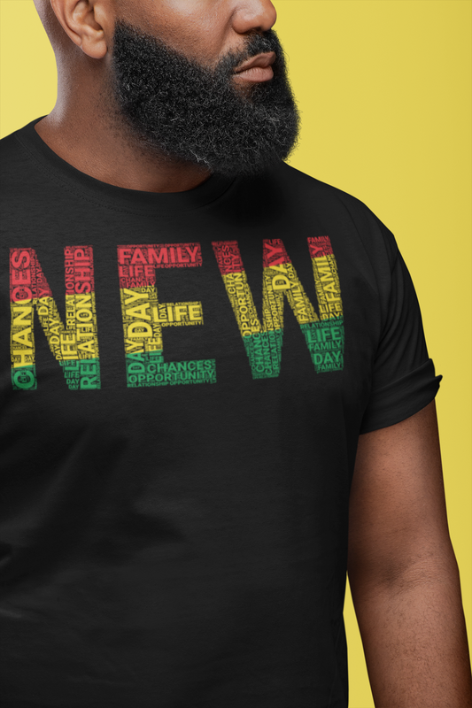 "NEW"  Pan-African Colored Word Cluster Short-Sleeve Unisex T-Shirt