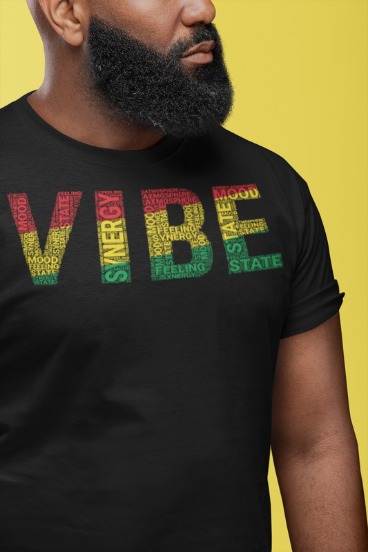 "VIBE"  Pan-African Colored Word Cluster Short-Sleeve Unisex T-Shirt