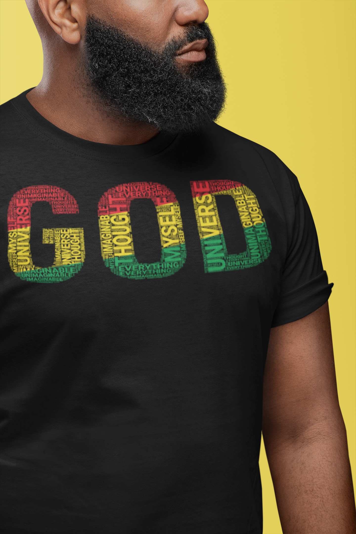 "GOD" Pan-African Colored Word Cluster Short-Sleeve Unisex T-Shirt