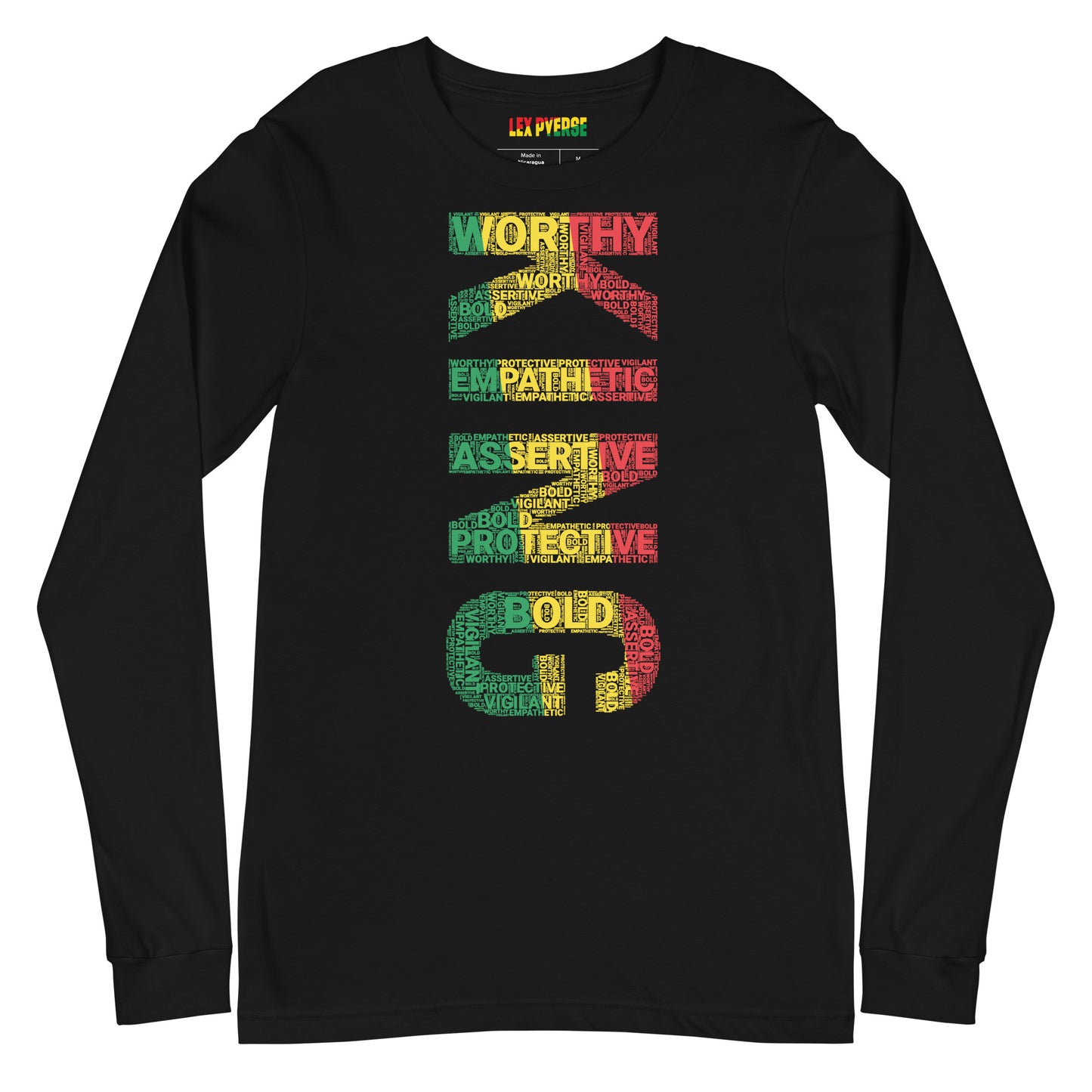 KING (VERTICAL) Pan African Inspired Unisex Long Sleeve T-Shirt