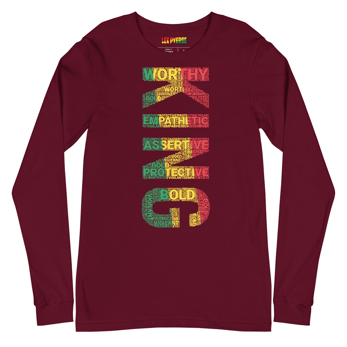 KING (VERTICAL) Pan African Inspired Unisex Long Sleeve T-Shirt