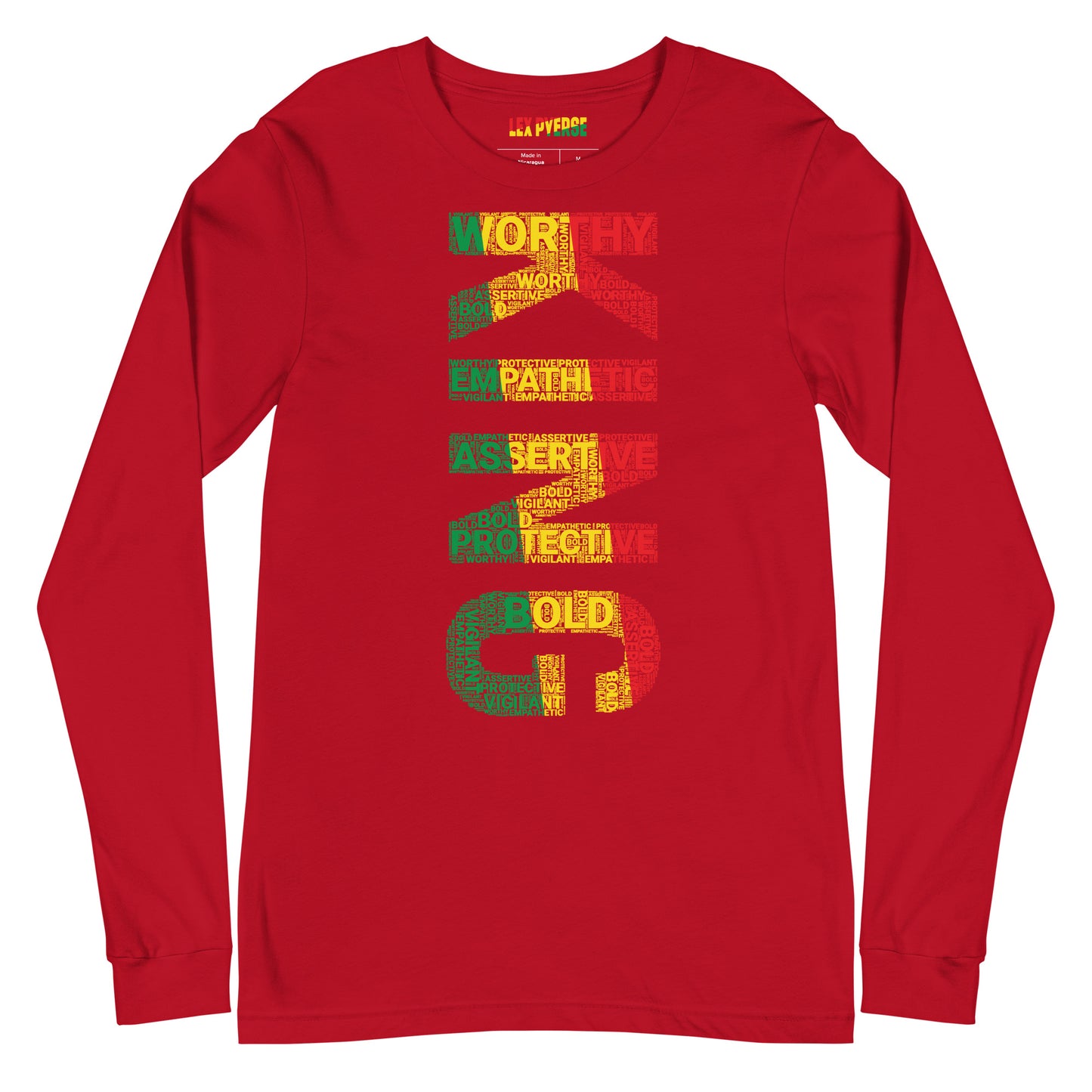 KING (VERTICAL) Pan African Inspired Unisex Long Sleeve T-Shirt