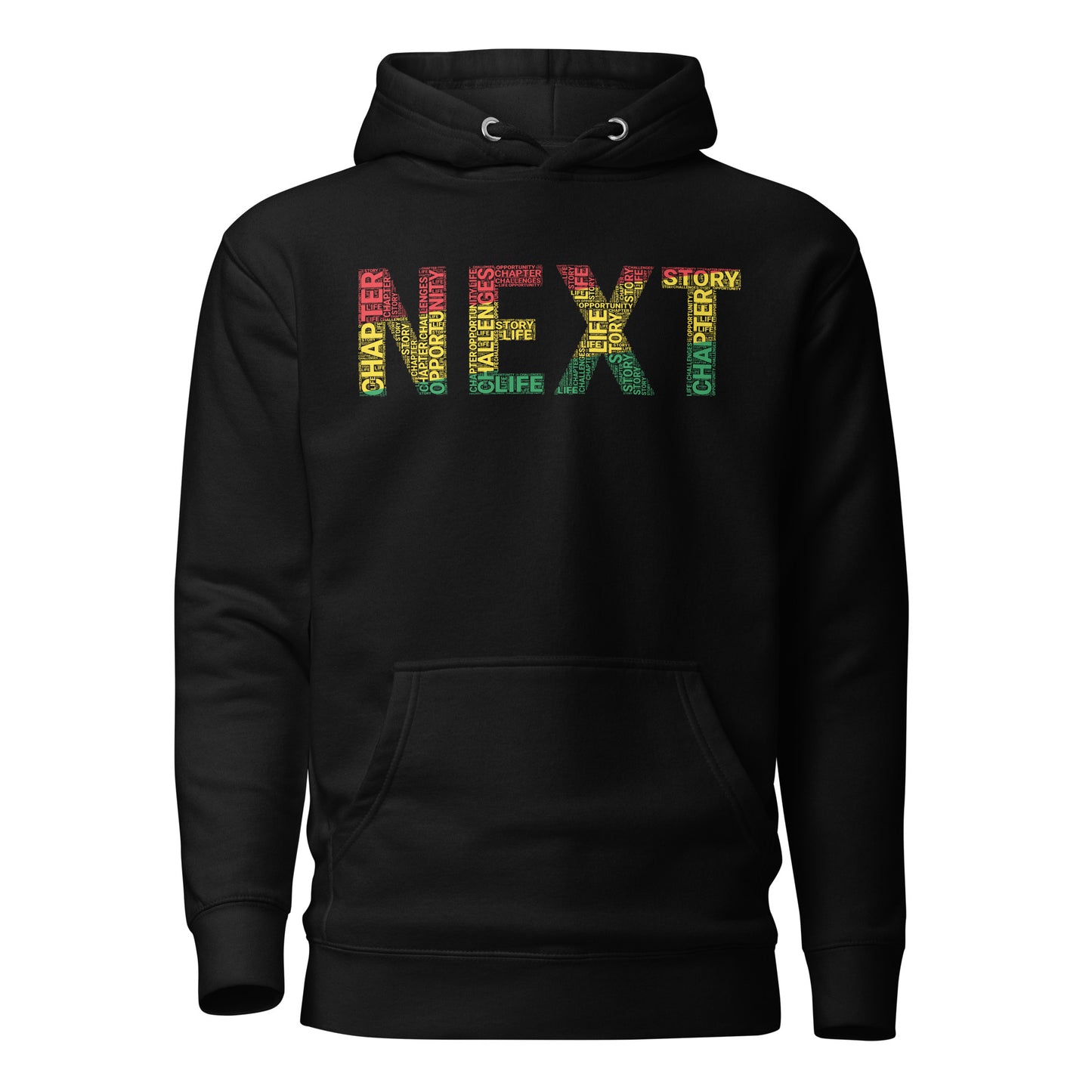 "NEXT" Pan-African Colored Word Cluster Unisex Hoodie