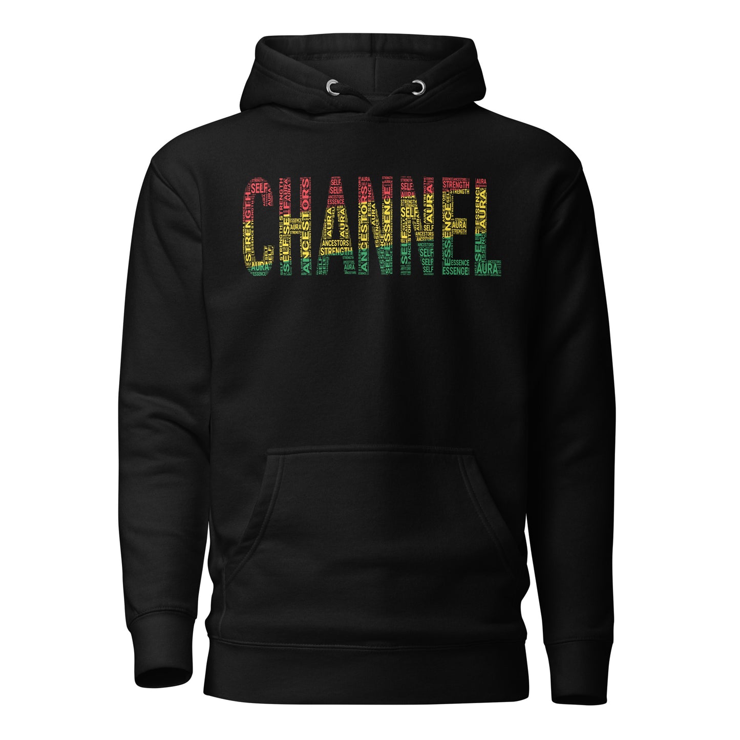 "CHANNEL" Pan-African Colored Word Cluster Unisex Hoodie