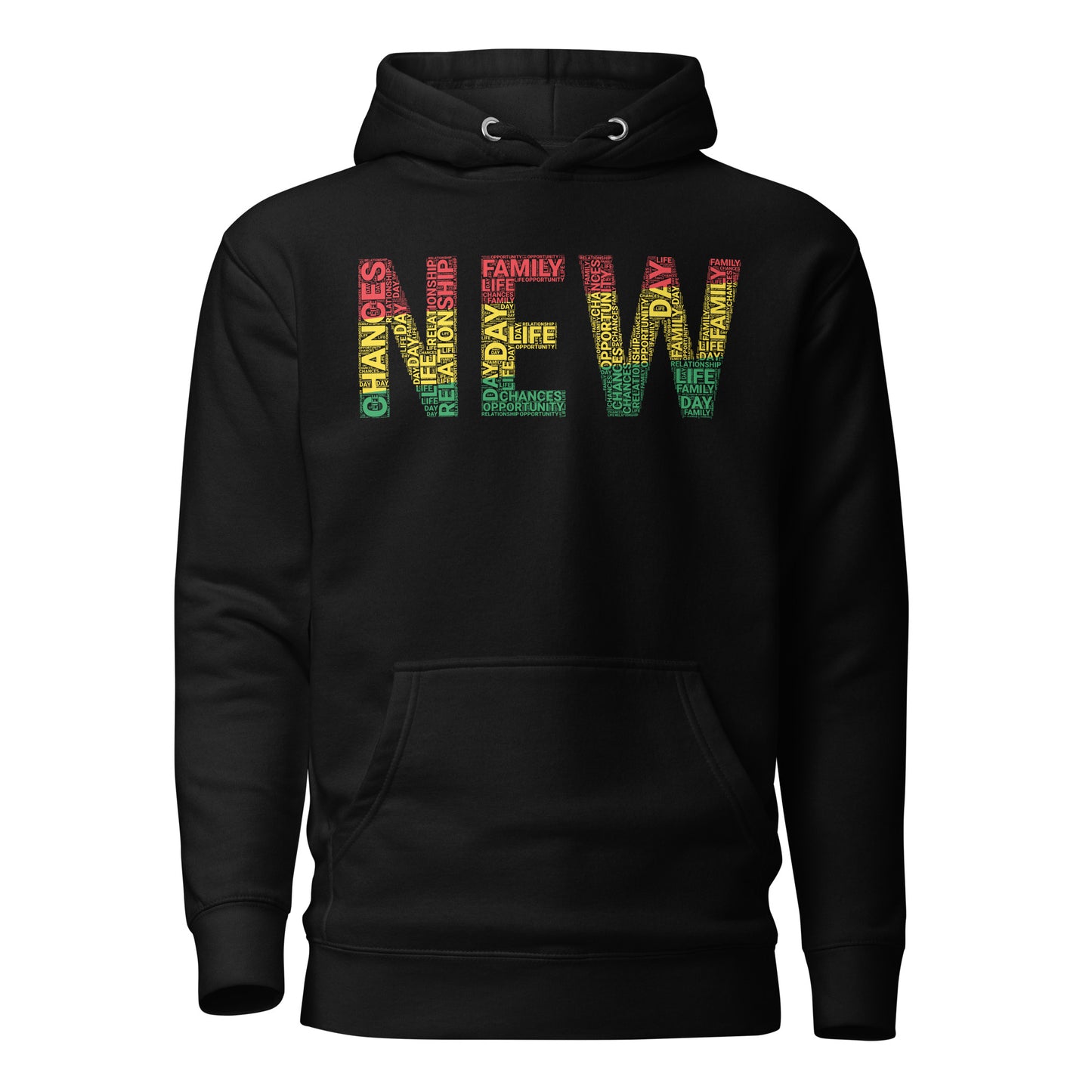 "NEW" Pan-African Colored Word Cluster Unisex Hoodie