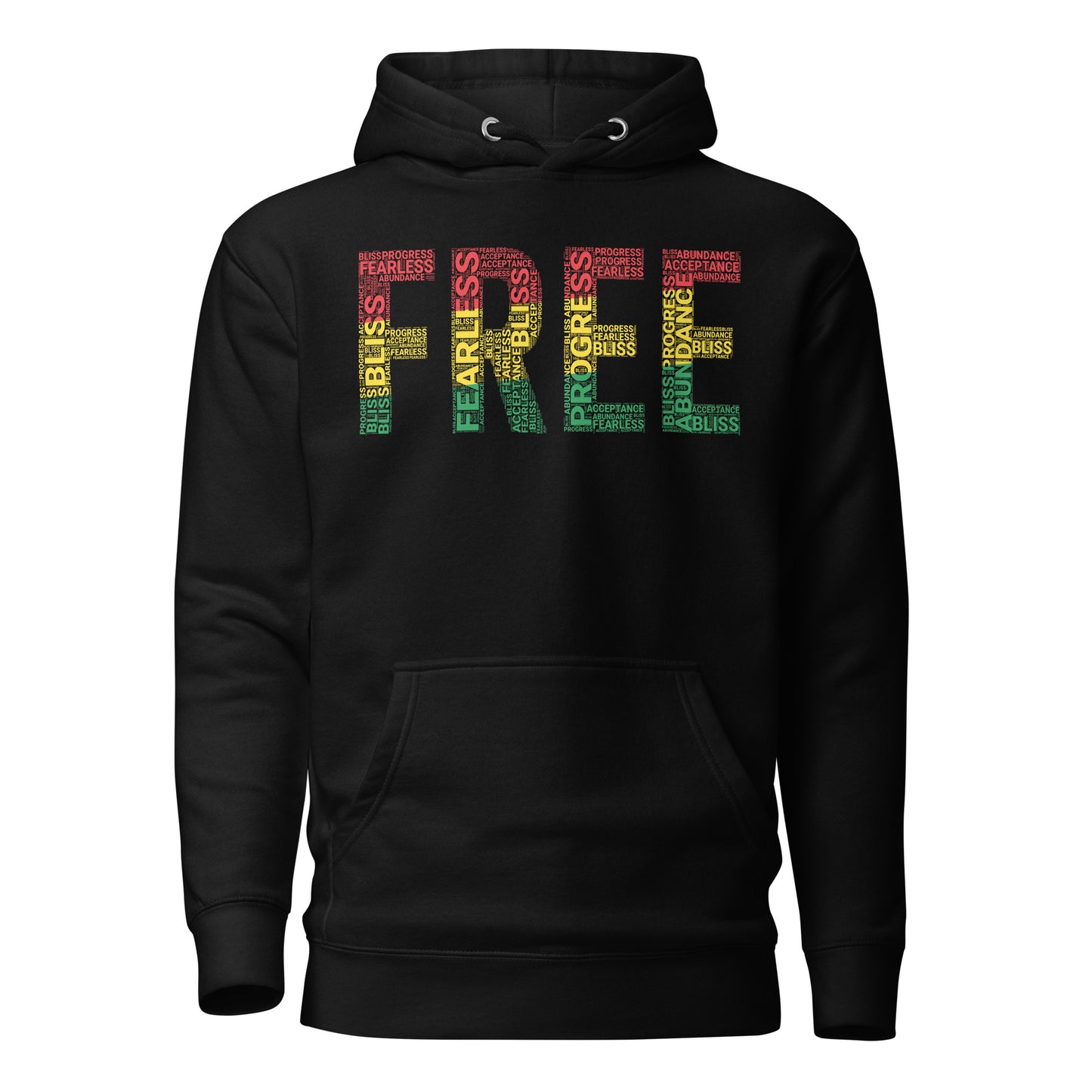 "FREE" Pan-African Colored Word Cluster Unisex Hoodie