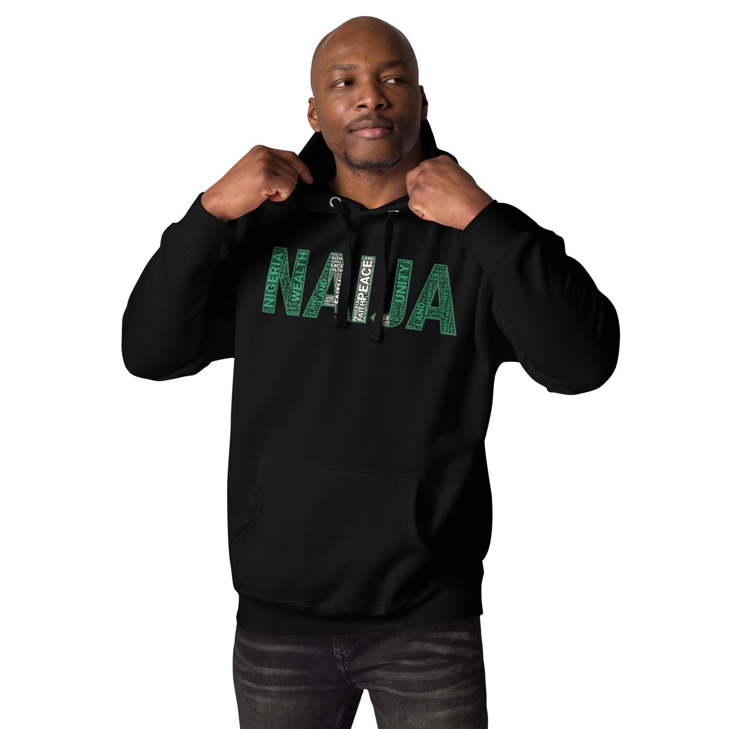 NIGERIA NAIJA Inspired Word Cluster Unisex Hoodie