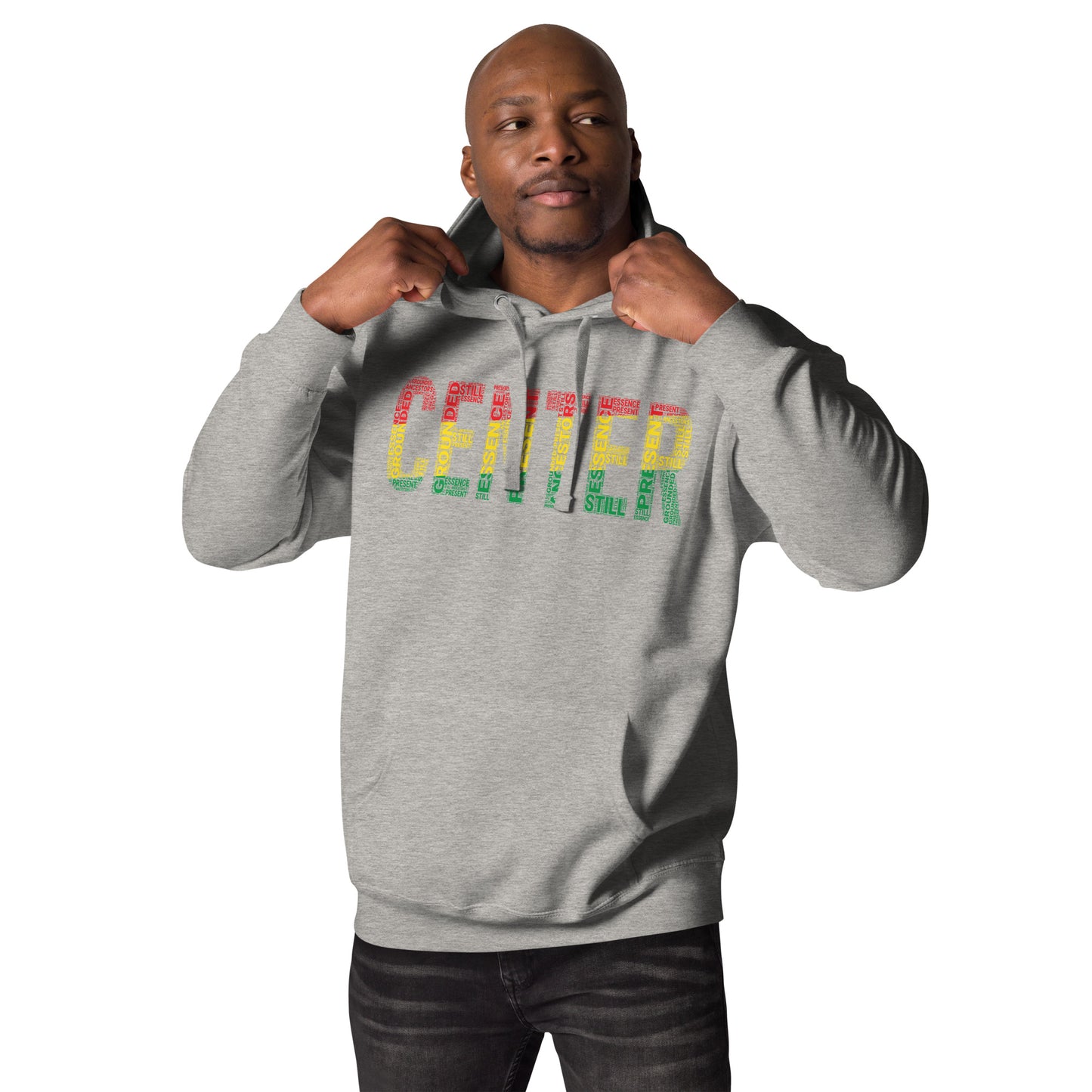 "CENTER" Pan-African Colored Word Cluster Unisex Hoodie