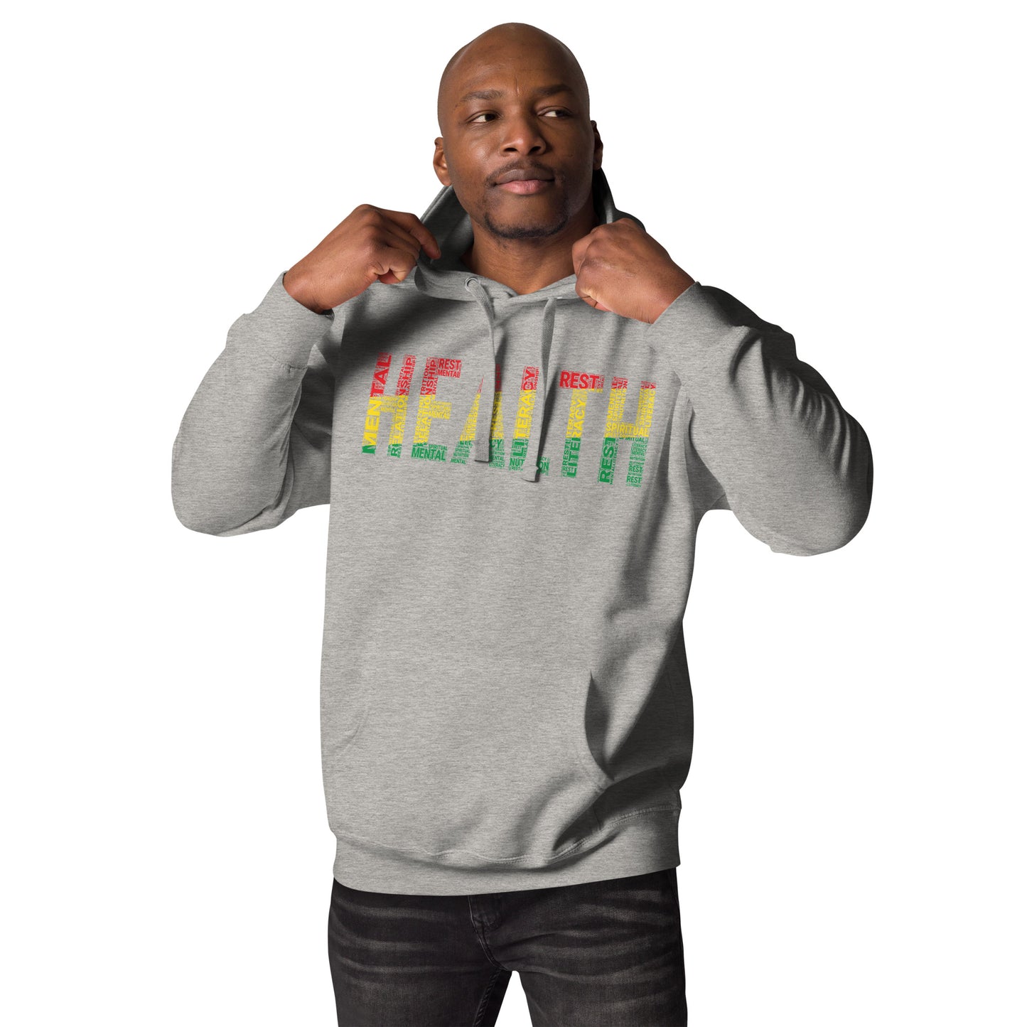 "HEALTH" Pan-African Colored Word Cluster Unisex Hoodie