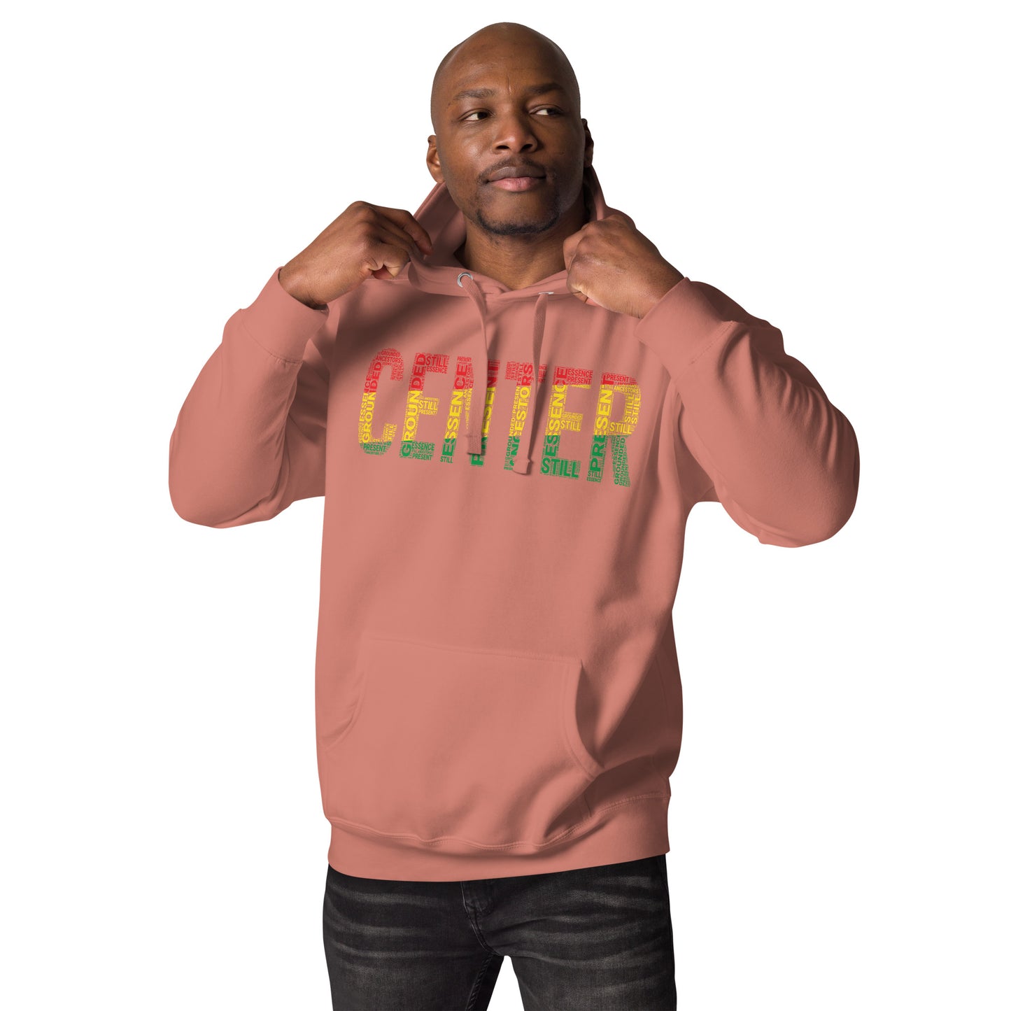 "CENTER" Pan-African Colored Word Cluster Unisex Hoodie