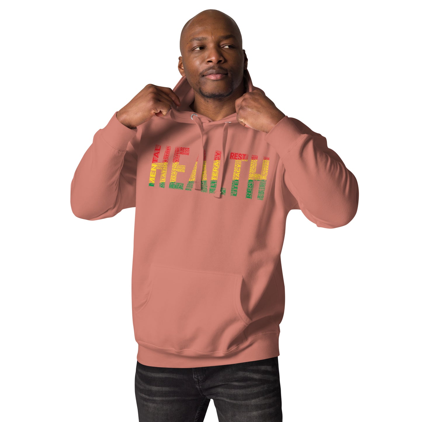 "HEALTH" Pan-African Colored Word Cluster Unisex Hoodie