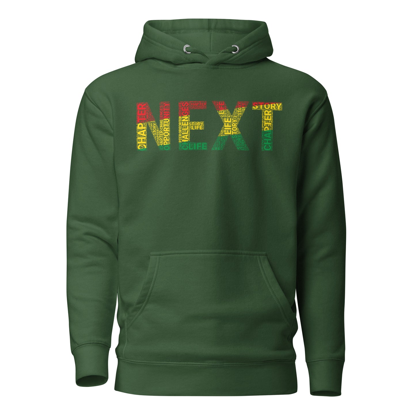 "NEXT" Pan-African Colored Word Cluster Unisex Hoodie