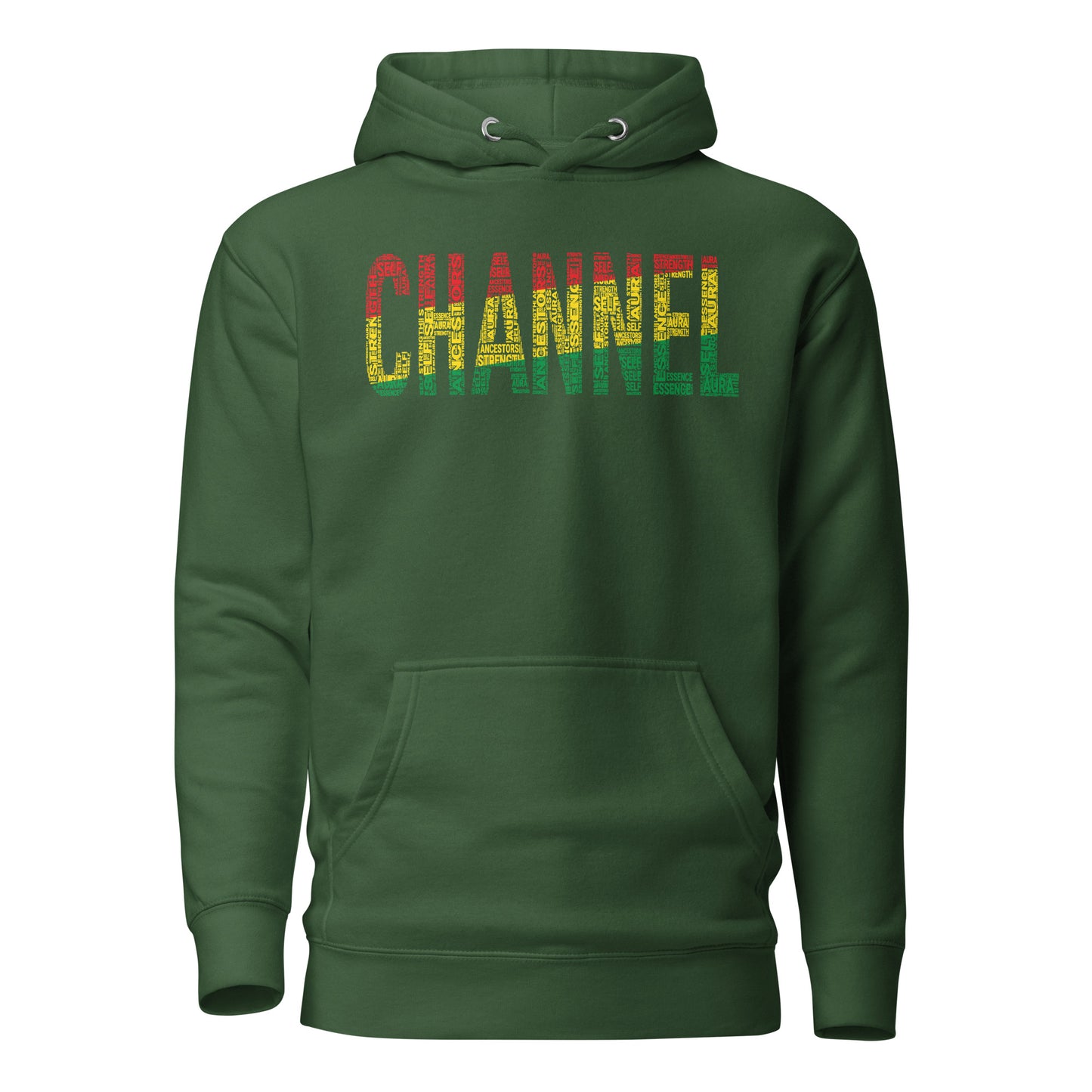 "CHANNEL" Pan-African Colored Word Cluster Unisex Hoodie