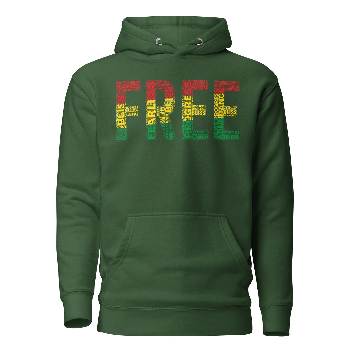 "FREE" Pan-African Colored Word Cluster Unisex Hoodie