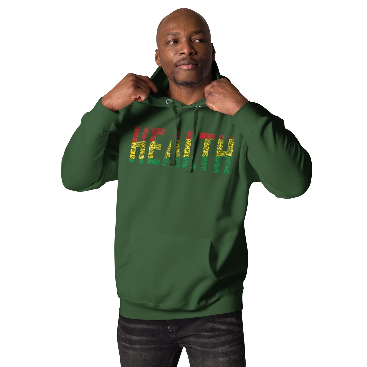 "HEALTH" Pan-African Colored Word Cluster Unisex Hoodie
