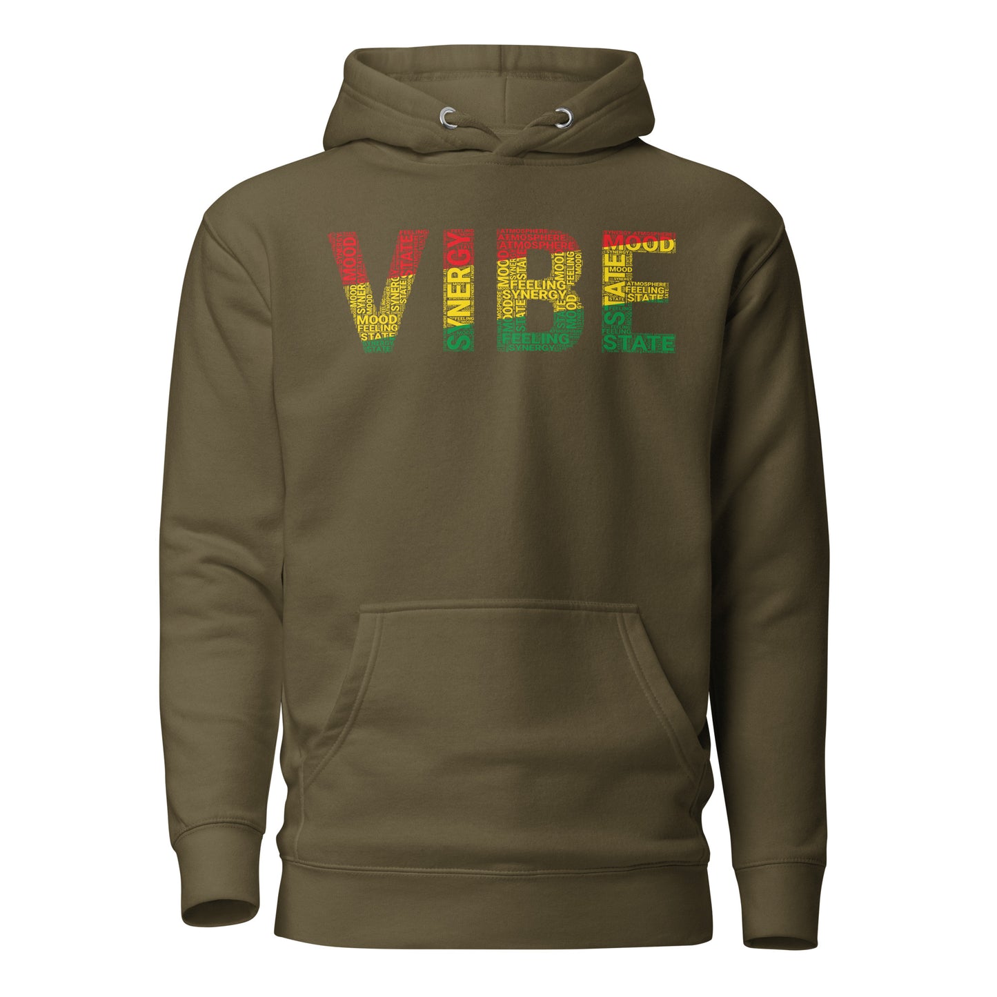"VIBE" Pan-African Colored Word Cluster Unisex Hoodie