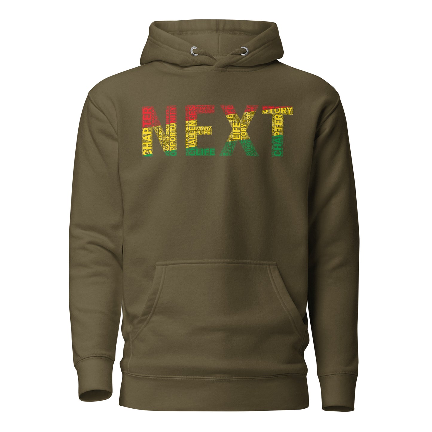 "NEXT" Pan-African Colored Word Cluster Unisex Hoodie