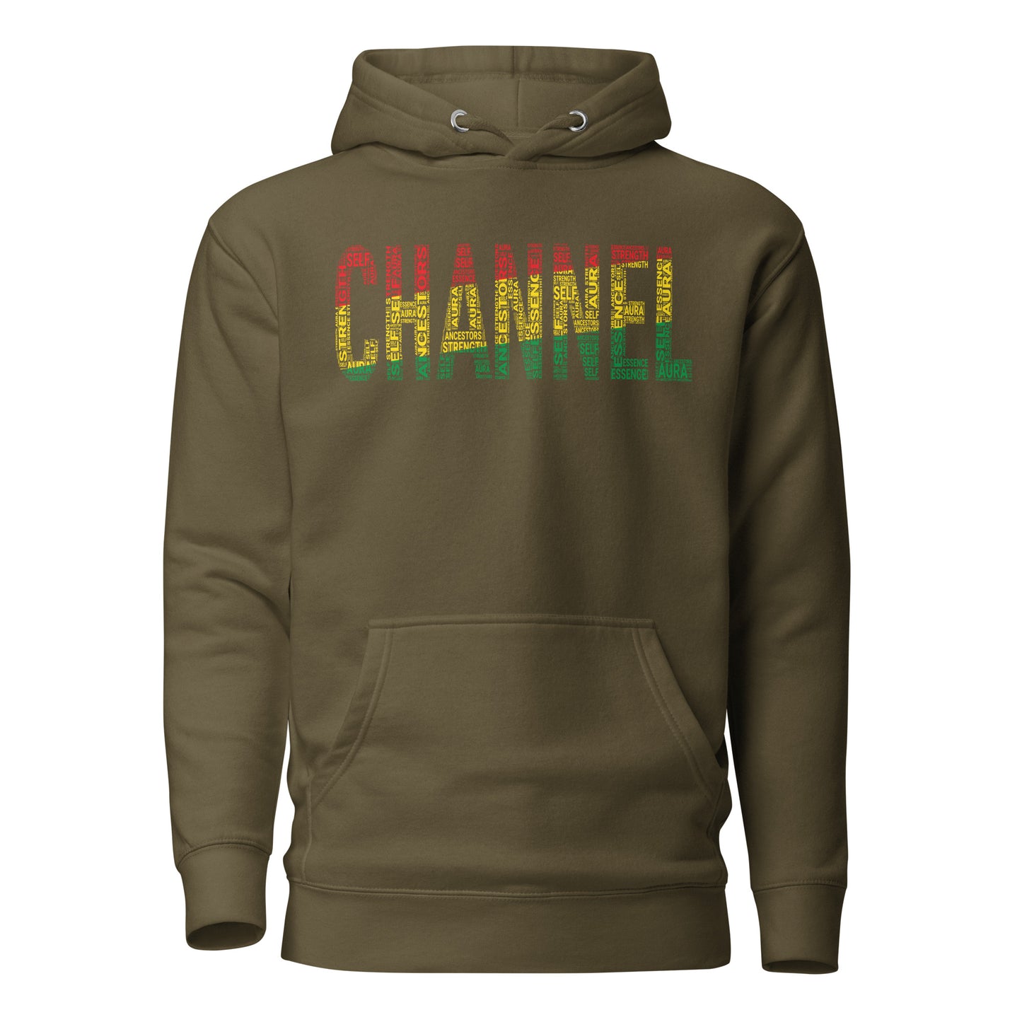 "CHANNEL" Pan-African Colored Word Cluster Unisex Hoodie