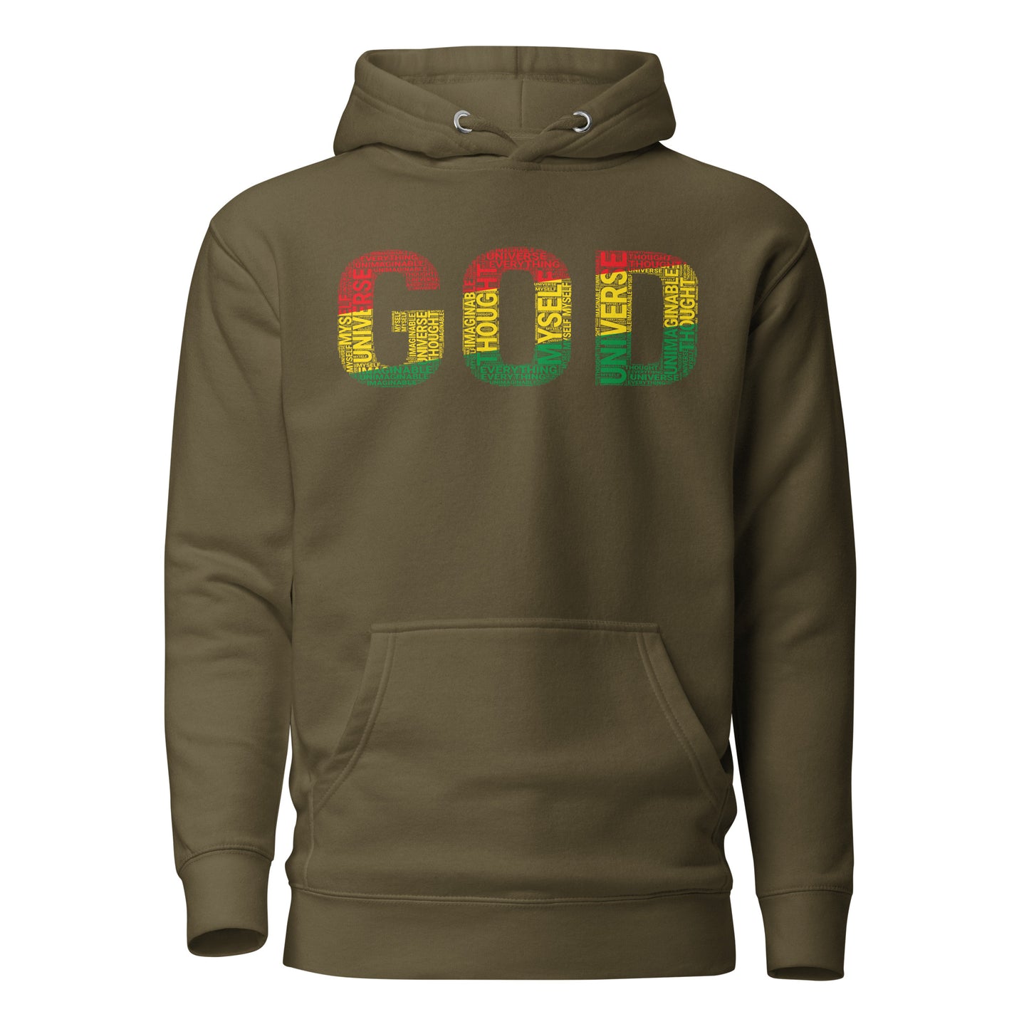 "GOD" Pan-African Colored Word Cluster Unisex Hoodie
