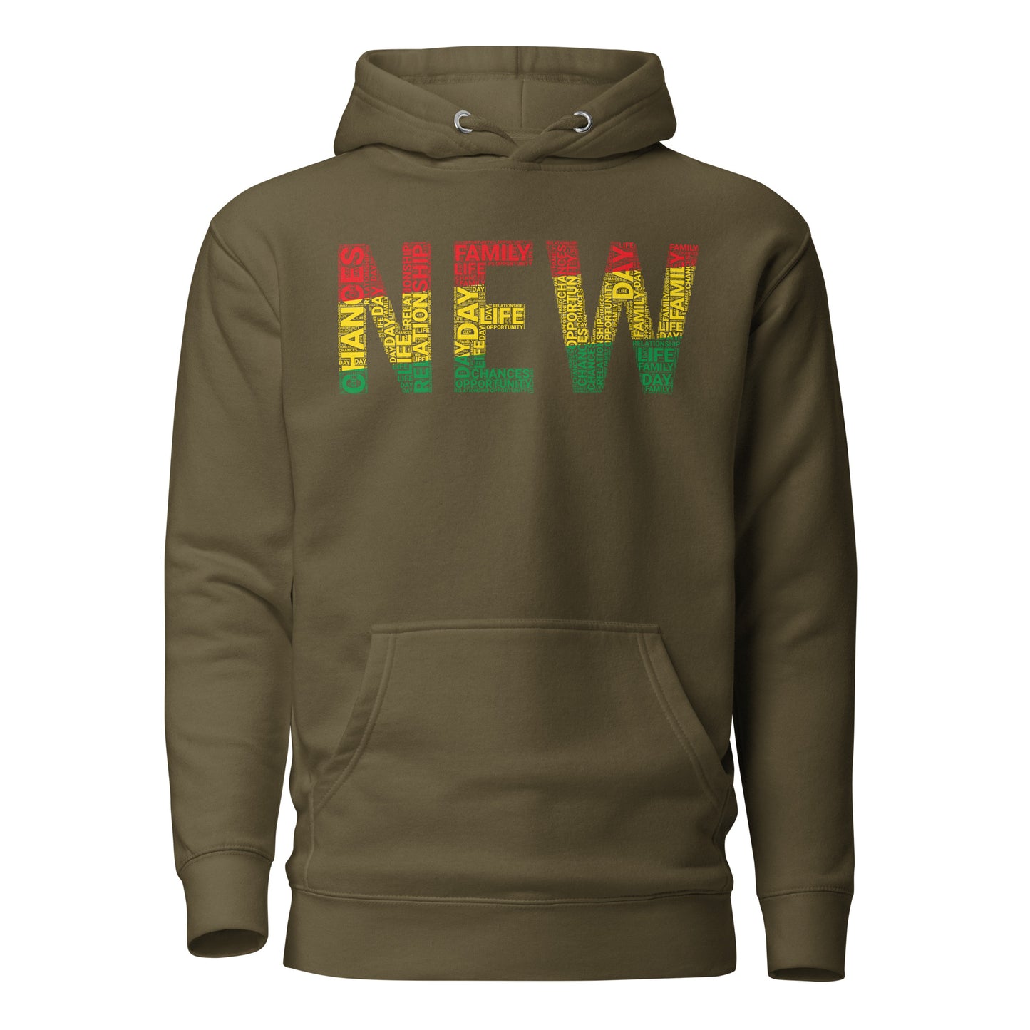 "NEW" Pan-African Colored Word Cluster Unisex Hoodie
