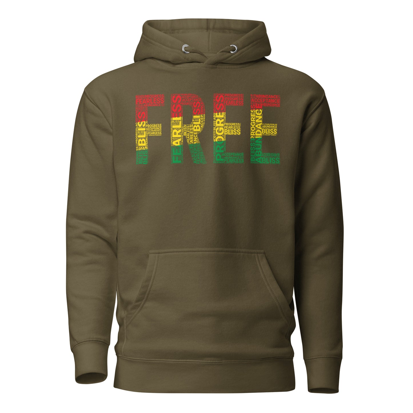 "FREE" Pan-African Colored Word Cluster Unisex Hoodie