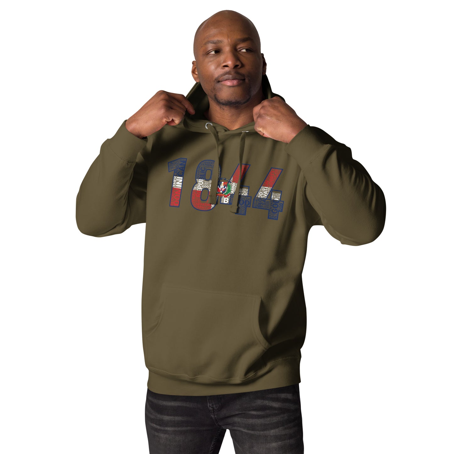 DOMINICAN REPUBLIC INDEPENDENCE National Flag Inspired Word Cluster Unisex Hoodie