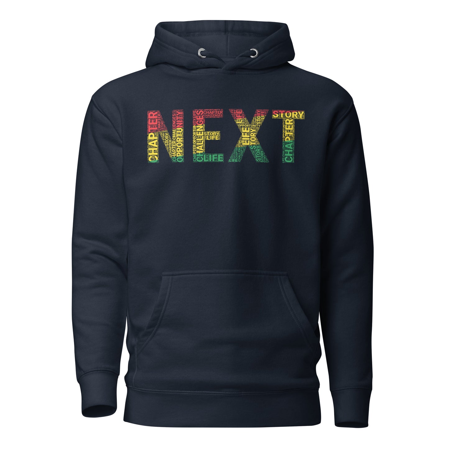 "NEXT" Pan-African Colored Word Cluster Unisex Hoodie