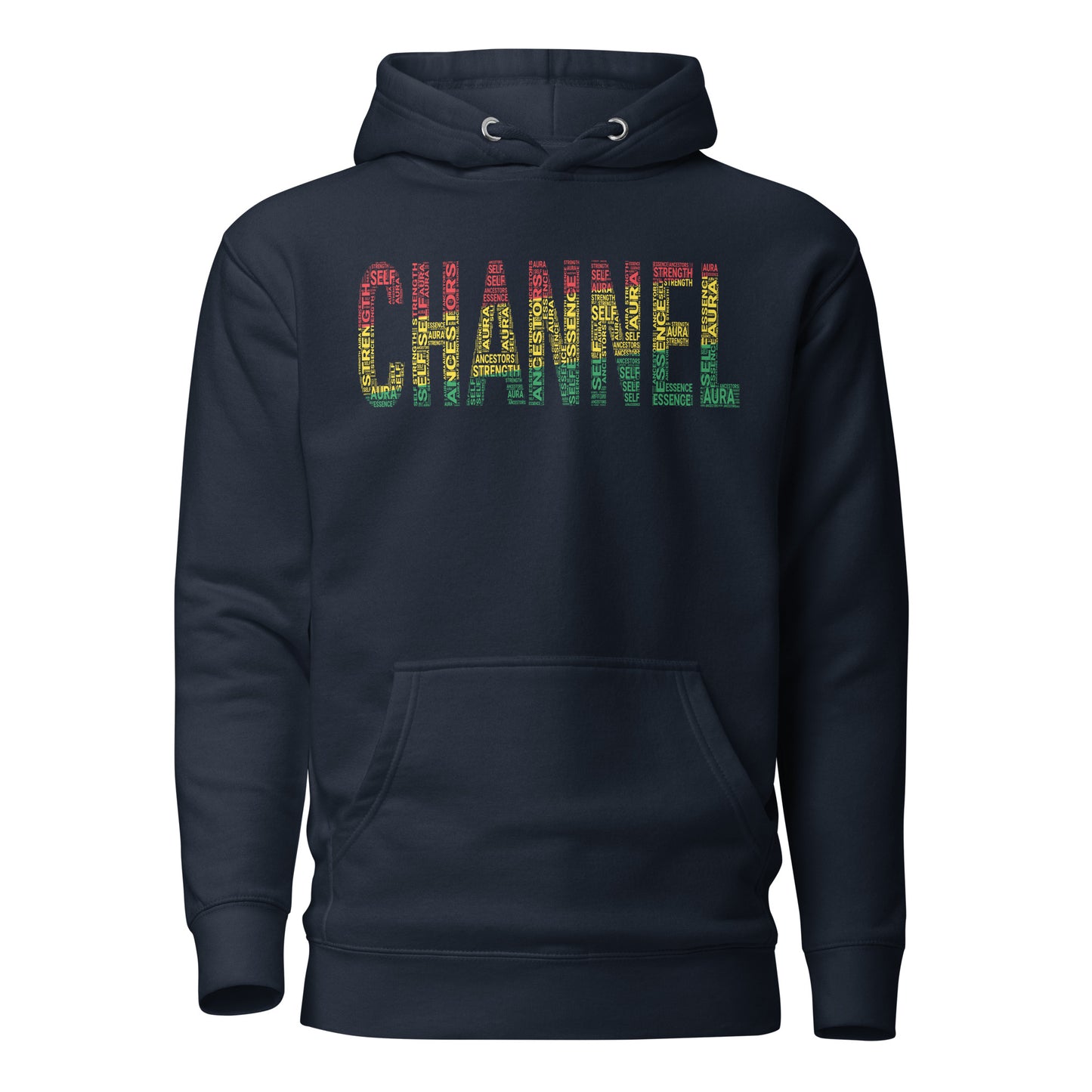 "CHANNEL" Pan-African Colored Word Cluster Unisex Hoodie