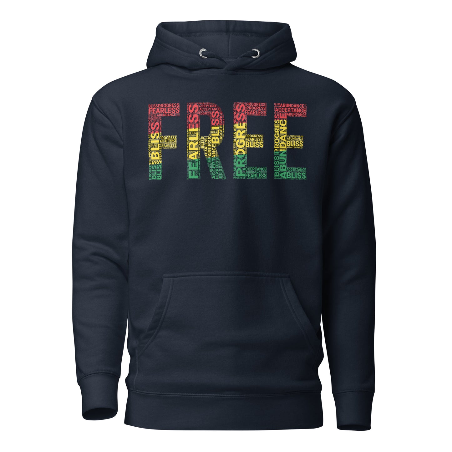 "FREE" Pan-African Colored Word Cluster Unisex Hoodie