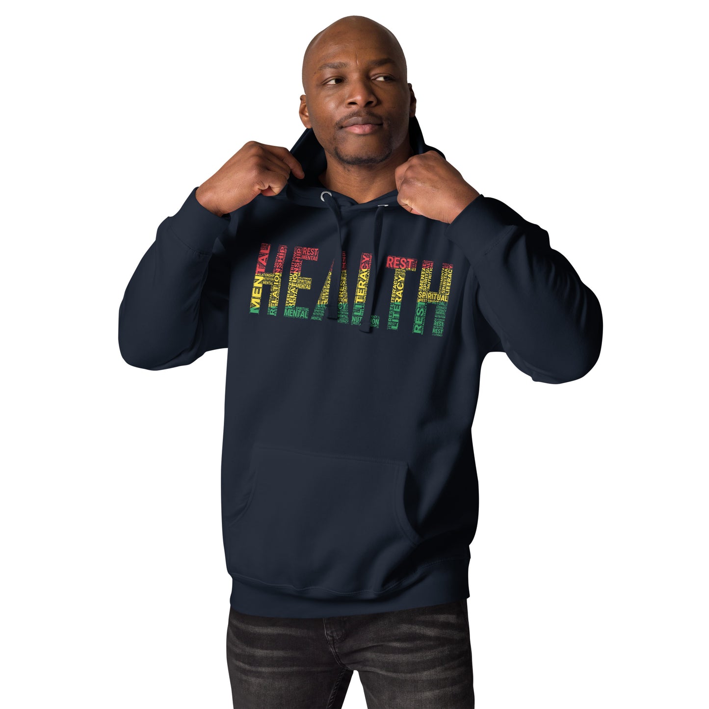 "HEALTH" Pan-African Colored Word Cluster Unisex Hoodie