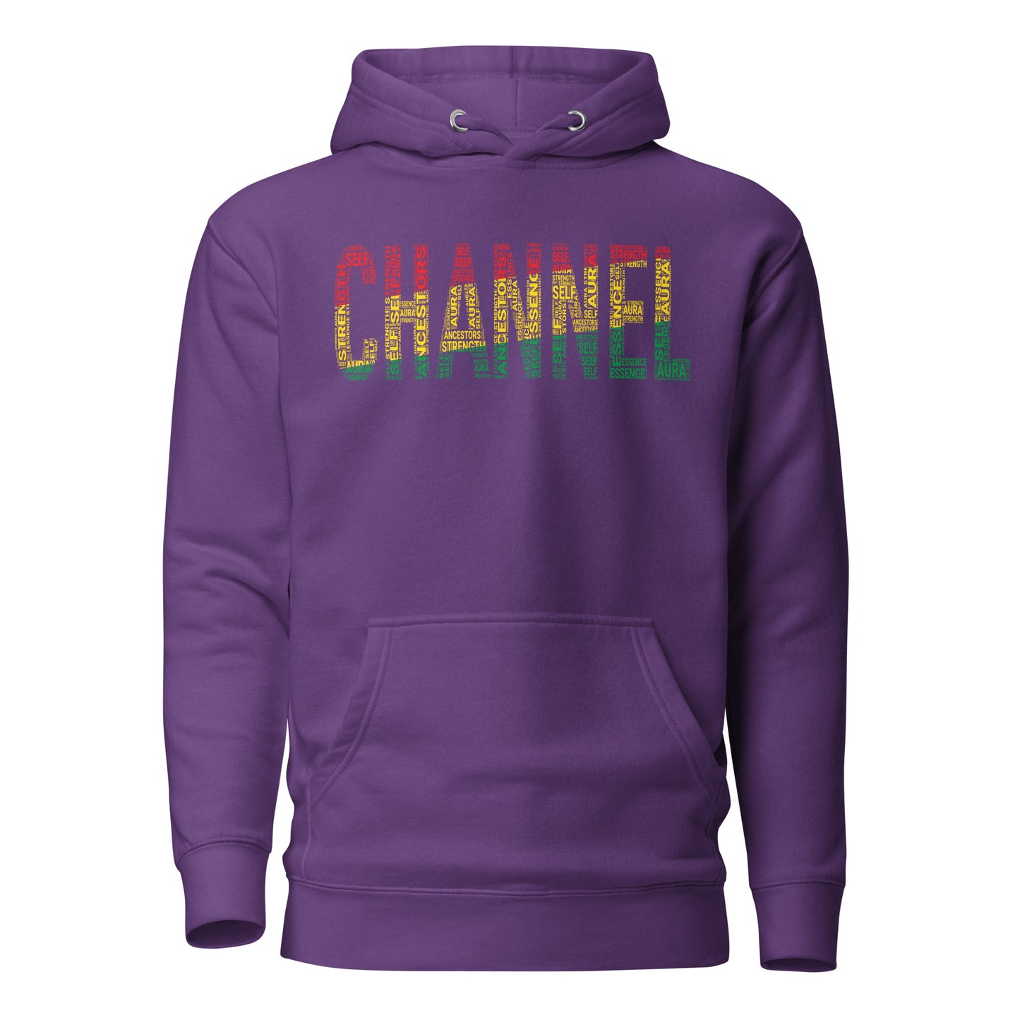 "CHANNEL" Pan-African Colored Word Cluster Unisex Hoodie