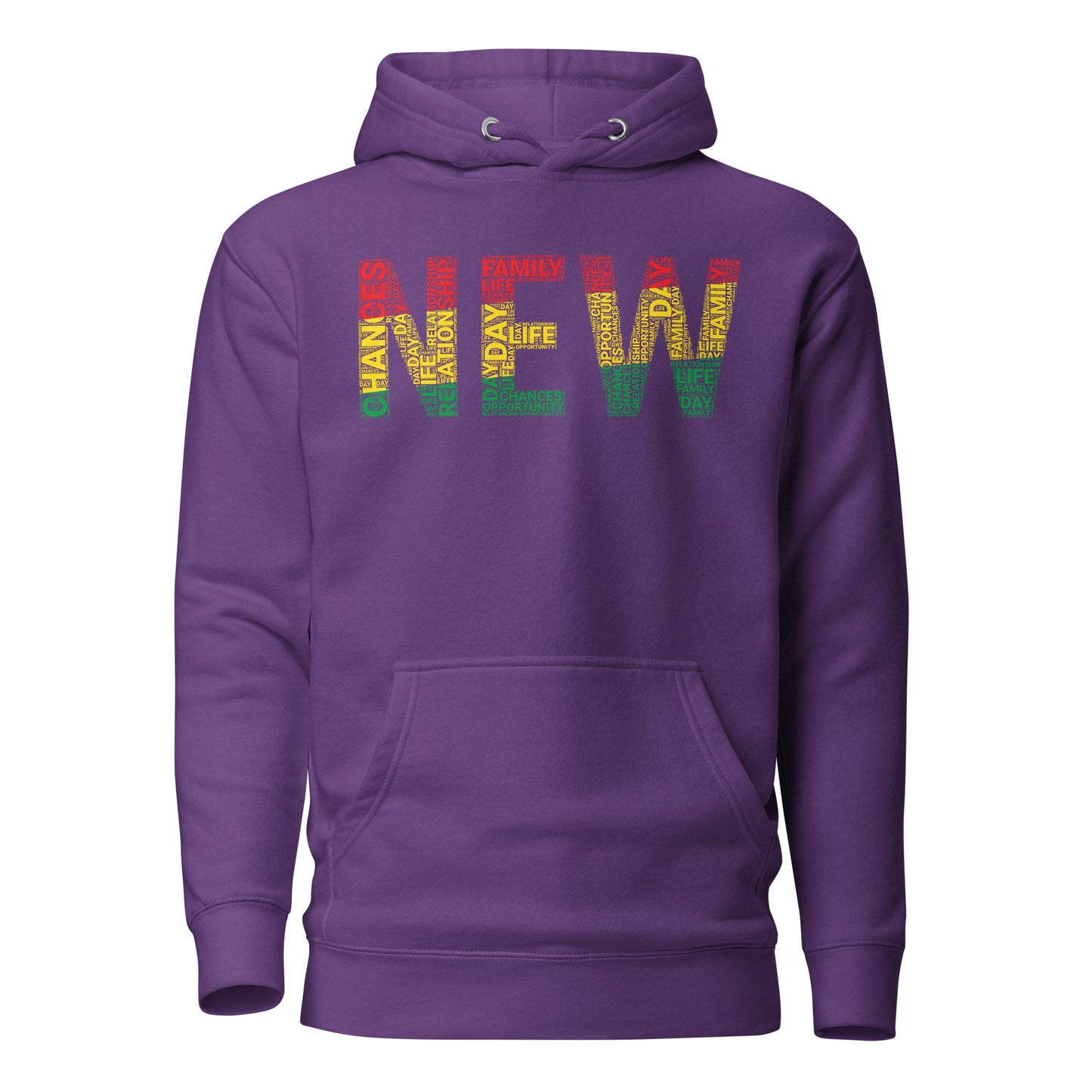 "NEW" Pan-African Colored Word Cluster Unisex Hoodie