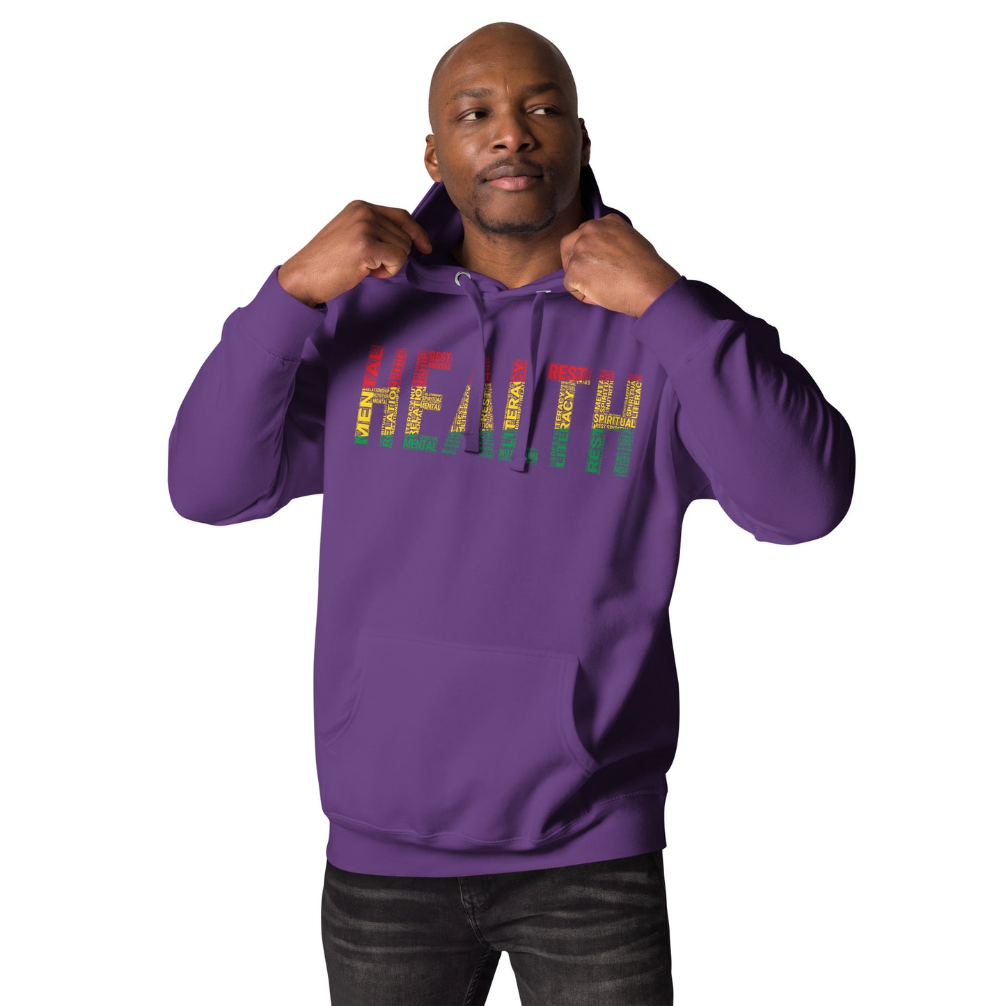 "HEALTH" Pan-African Colored Word Cluster Unisex Hoodie