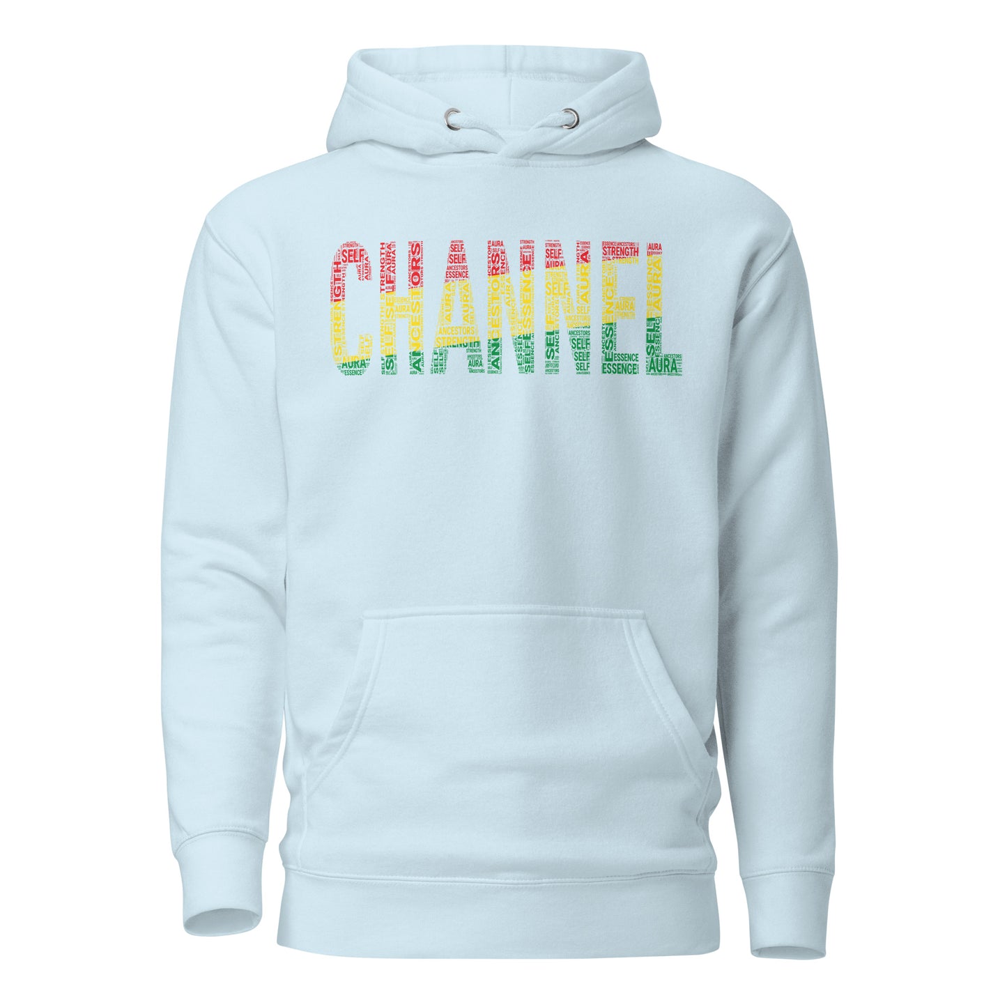 "CHANNEL" Pan-African Colored Word Cluster Unisex Hoodie