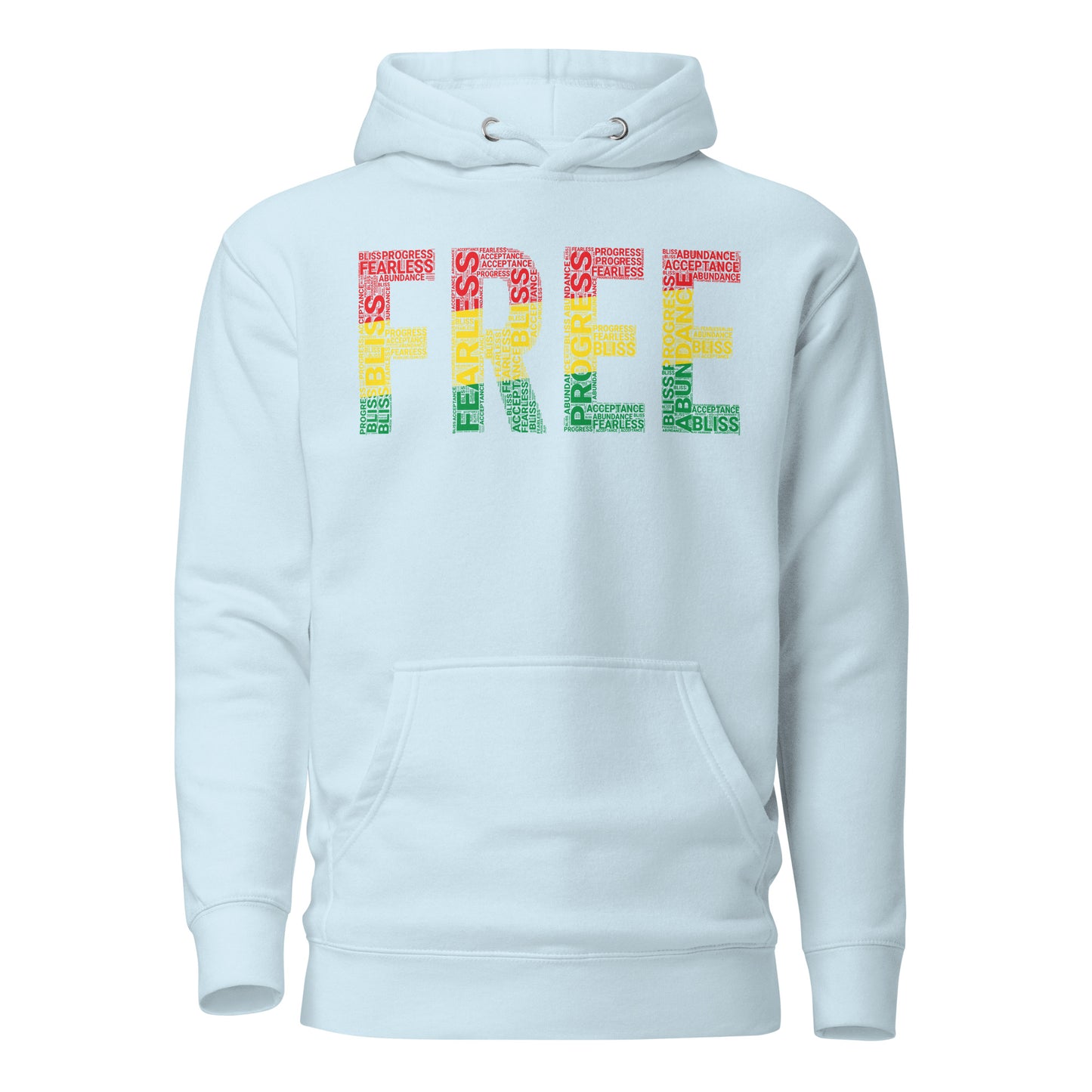 "FREE" Pan-African Colored Word Cluster Unisex Hoodie