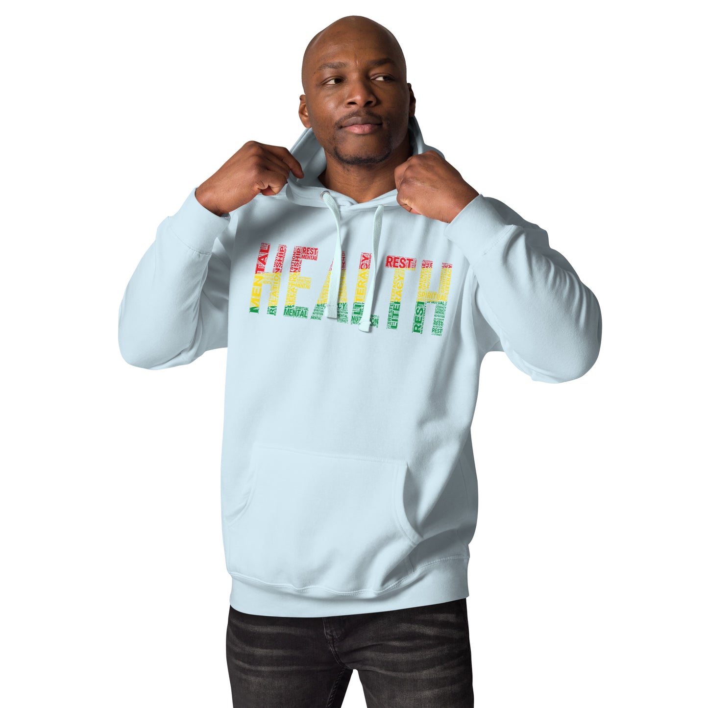 "HEALTH" Pan-African Colored Word Cluster Unisex Hoodie