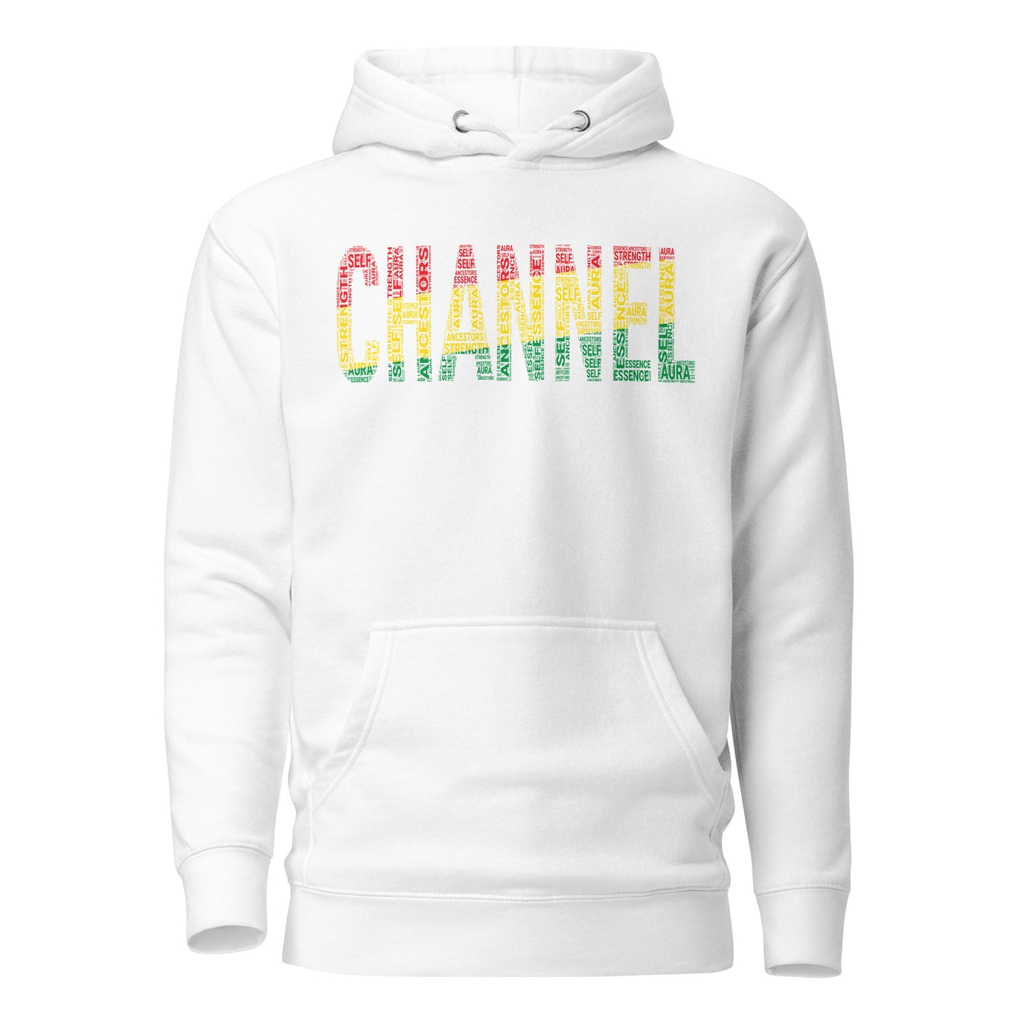 "CHANNEL" Pan-African Colored Word Cluster Unisex Hoodie