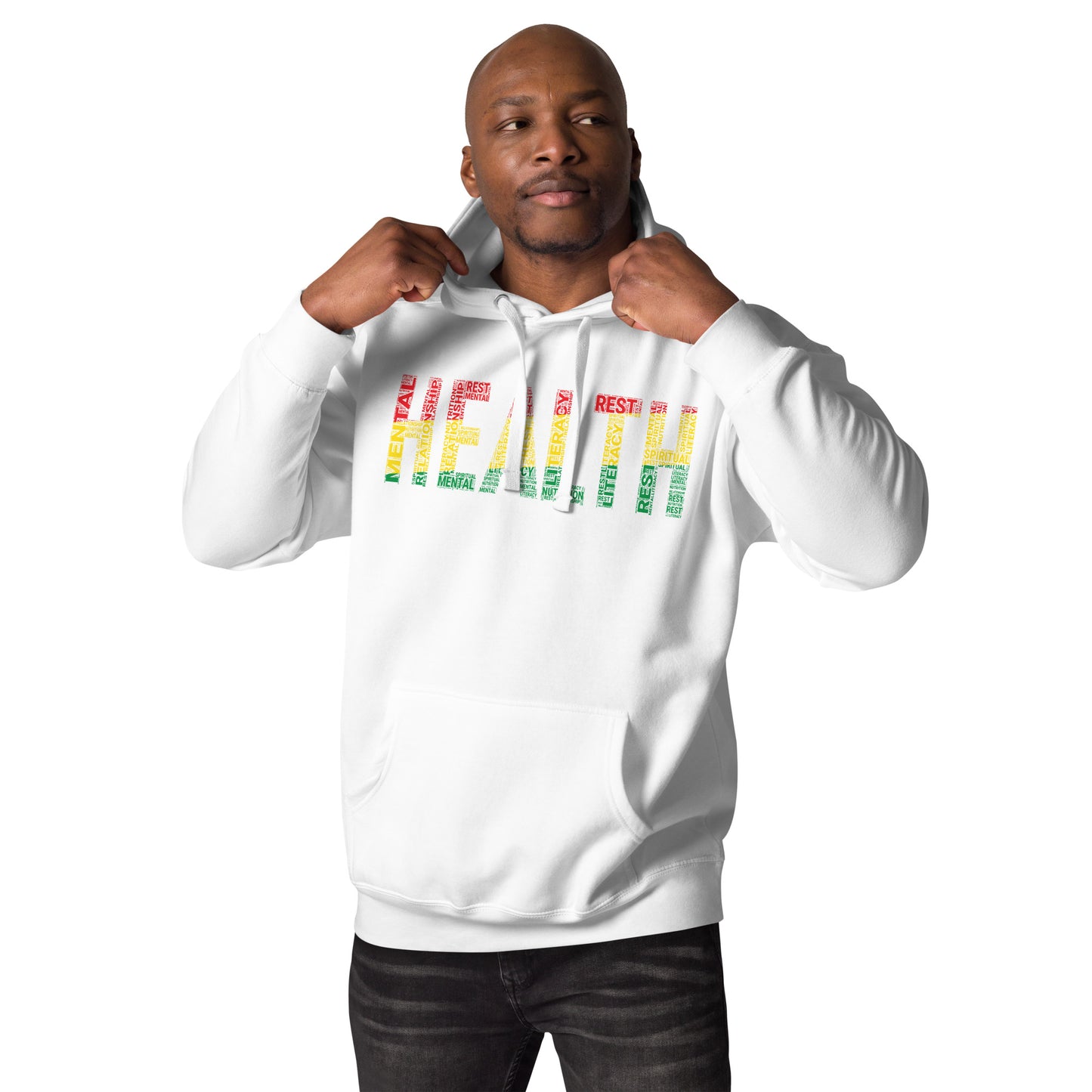 HEALTH Pan-African Colored Word Cluster Unisex Hoodie