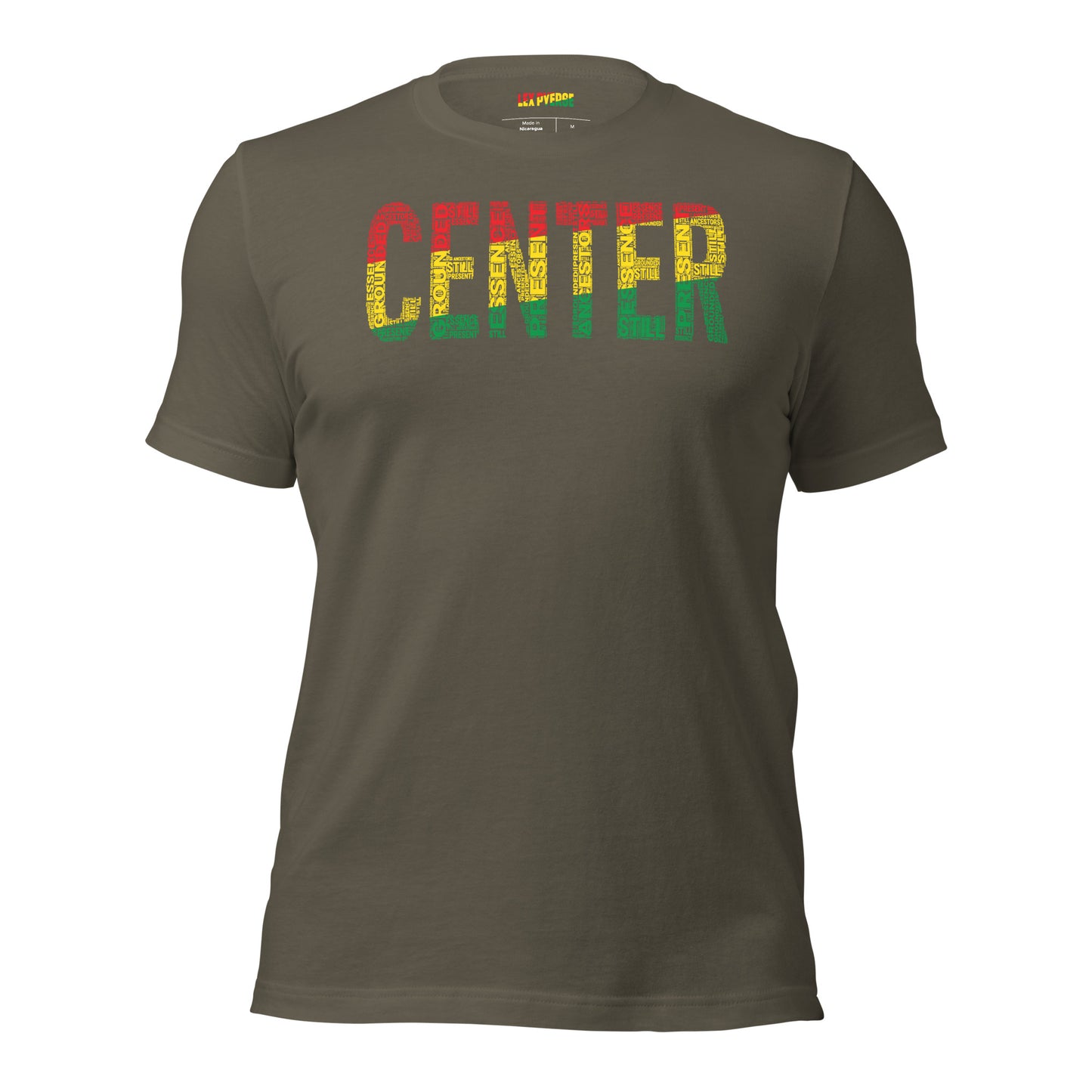 "CENTER" Pan-African Colored Word Cluster Short-Sleeve Unisex T-Shirt