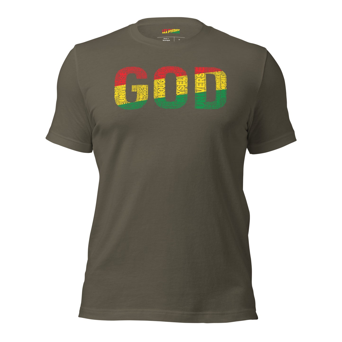 "GOD" Pan-African Colored Word Cluster Short-Sleeve Unisex T-Shirt