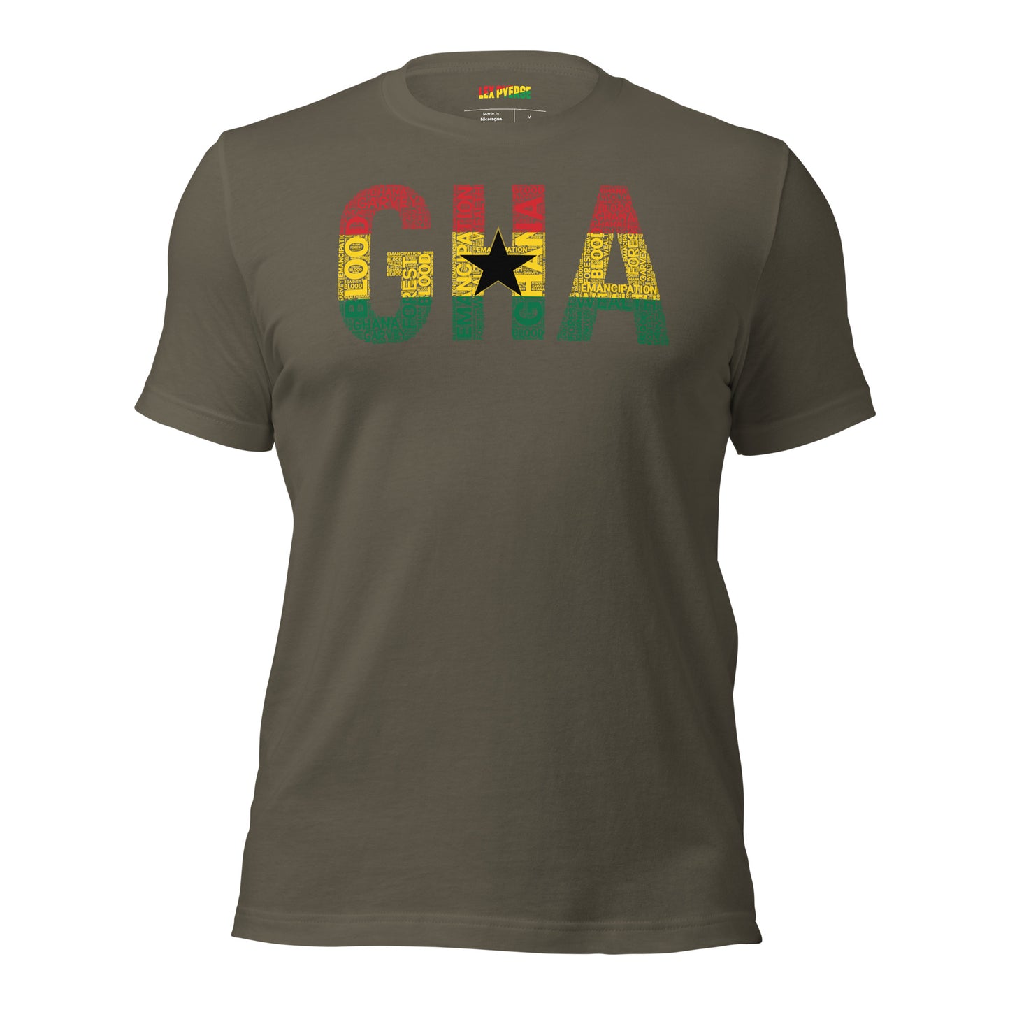 GHANA Abbreviated National Flag Inspired Word Cluster Short-Sleeve Unisex T-Shirt